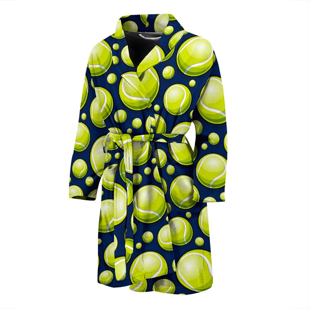 Tennis Ball Pattern Print Men Long Robe-grizzshop