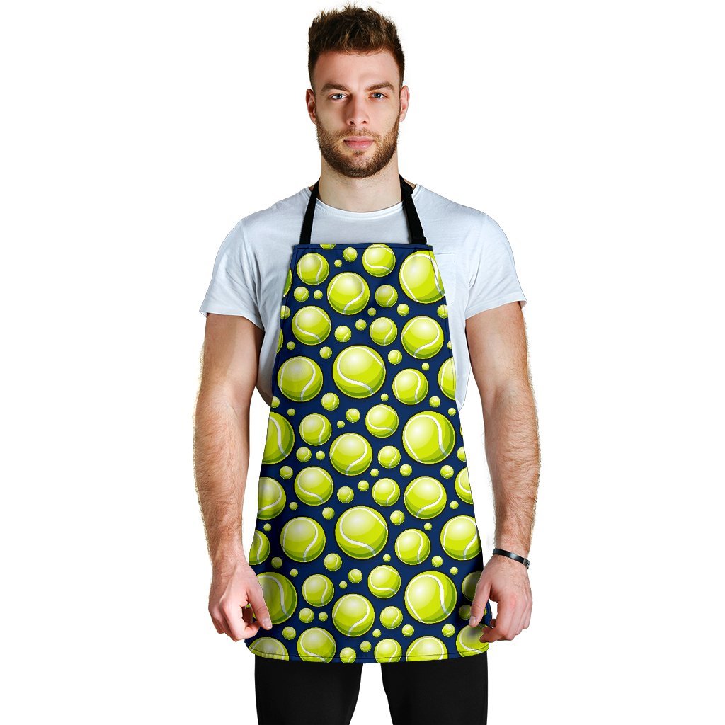 Tennis Ball Pattern Print Men's Apron-grizzshop