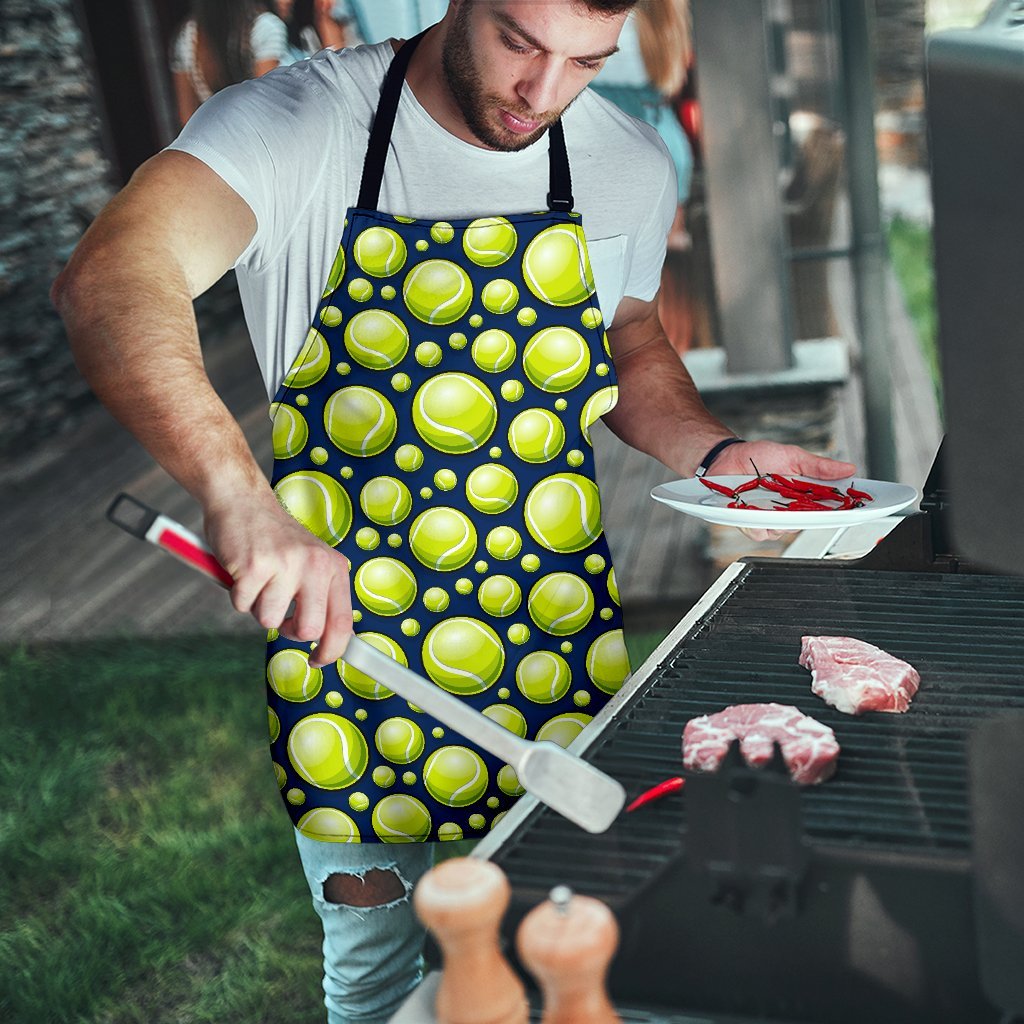 Tennis Ball Pattern Print Men's Apron-grizzshop