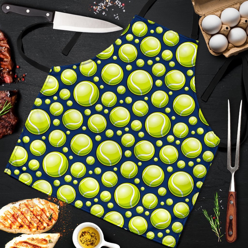 Tennis Ball Pattern Print Men's Apron-grizzshop