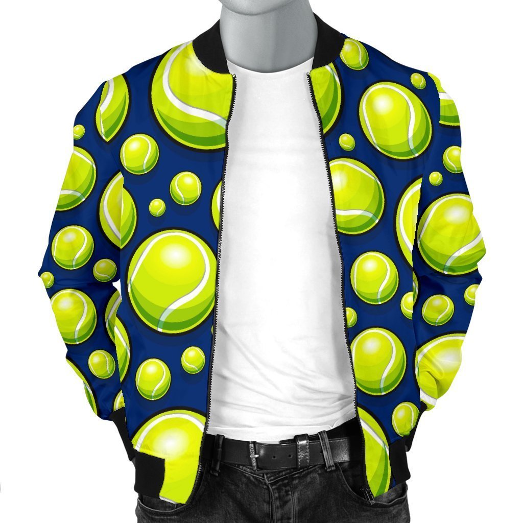 Tennis Ball Pattern Print Men's Bomber Jacket-grizzshop