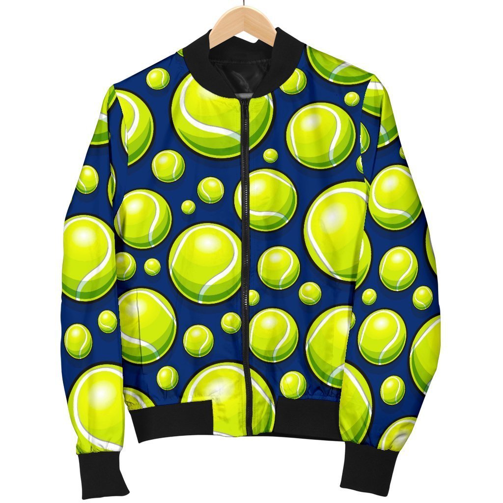 Tennis Ball Pattern Print Men's Bomber Jacket-grizzshop