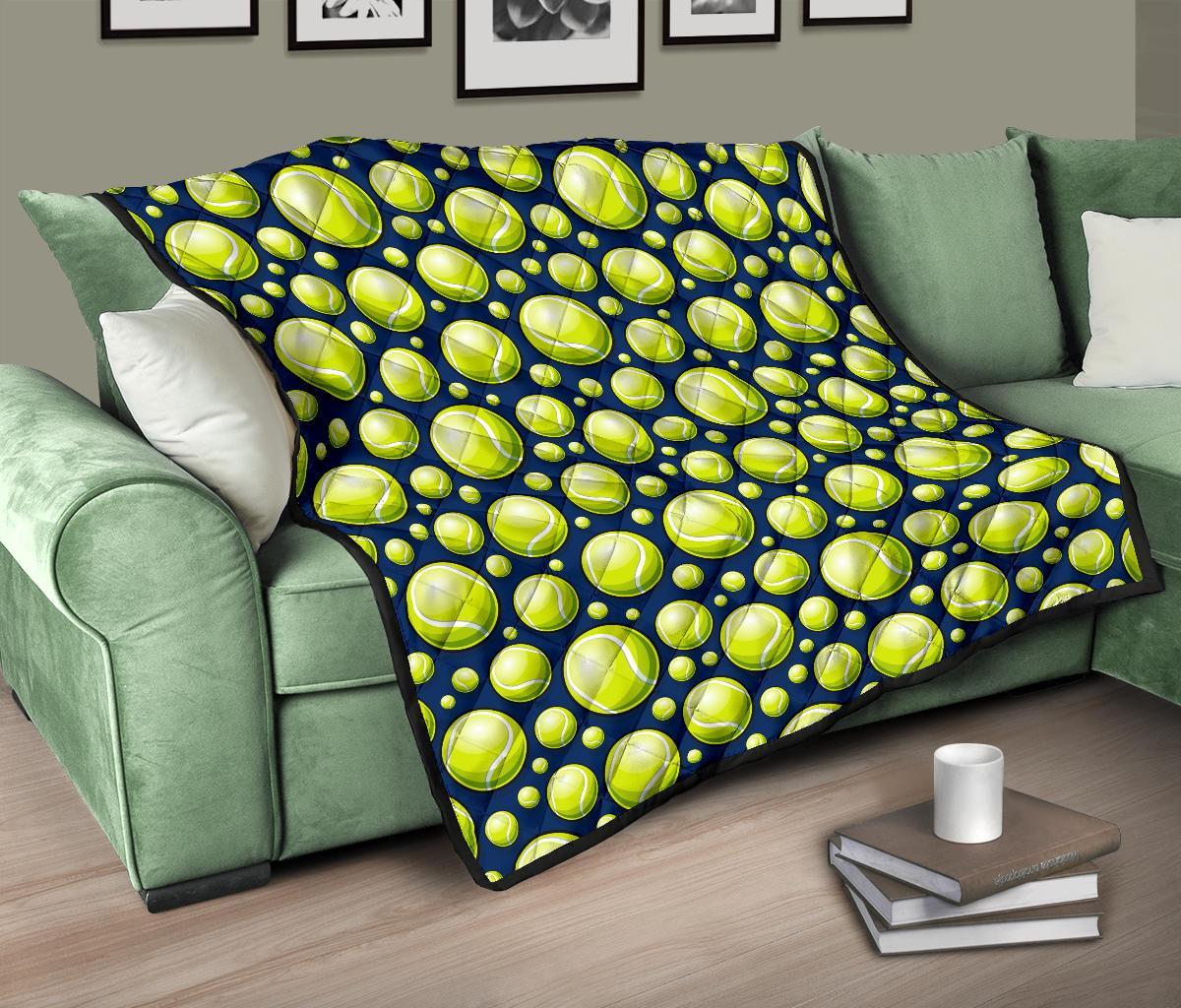 Tennis Ball Pattern Print Quilt-grizzshop