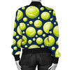 Tennis Ball Pattern Print Women Casual Bomber Jacket-grizzshop