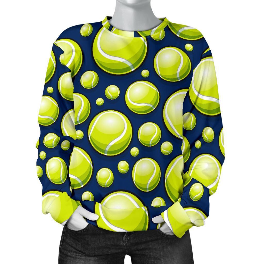 Tennis Ball Pattern Print Women's Sweatshirt-grizzshop