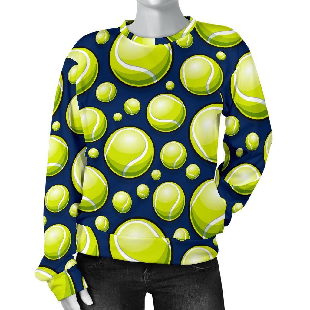 Tennis Ball Pattern Print Women's Sweatshirt-grizzshop