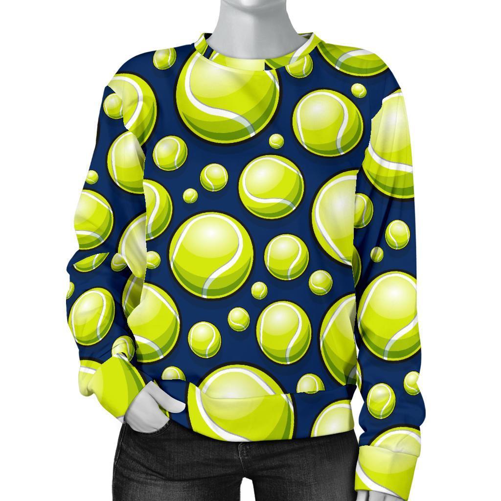 Tennis Ball Pattern Print Women's Sweatshirt-grizzshop