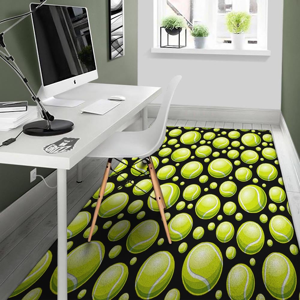 Tennis Balls Print Pattern Floor Mat-grizzshop