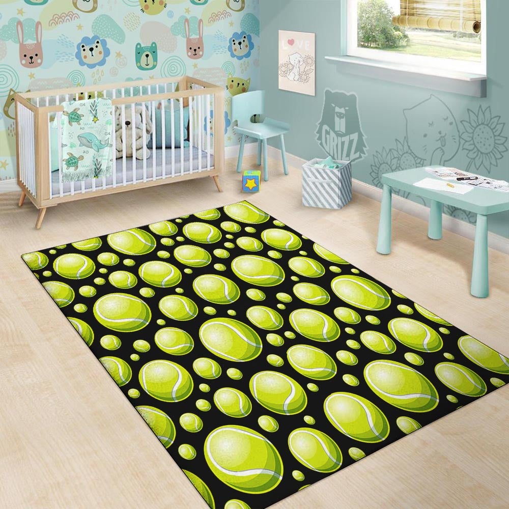 Tennis Balls Print Pattern Floor Mat-grizzshop