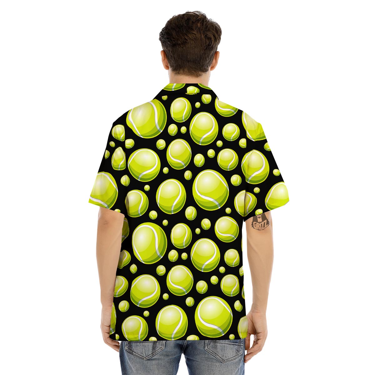 Tennis Balls Print Pattern Men's Hawaiian Shirt-grizzshop