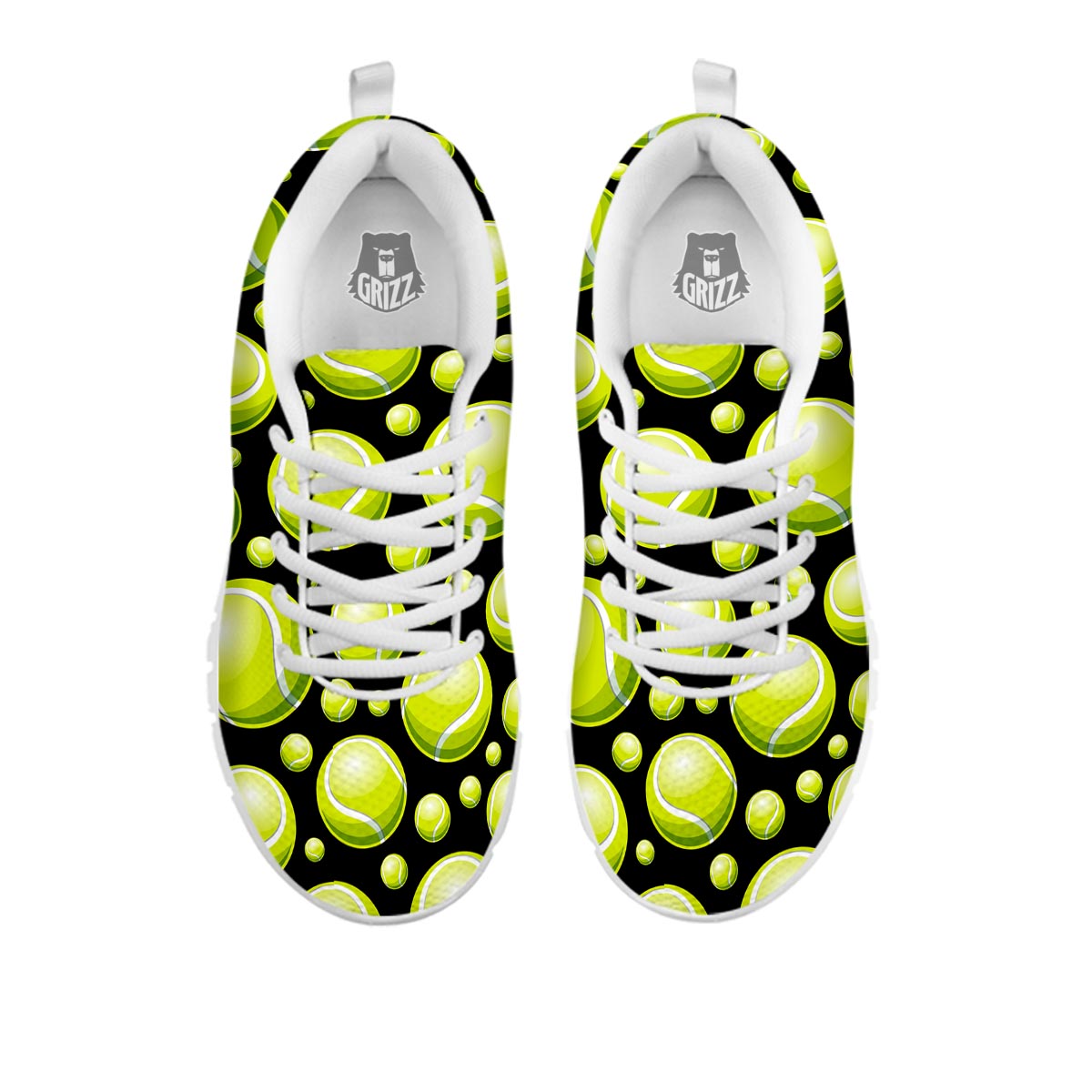 Tennis Balls Print Pattern White Sneaker-grizzshop