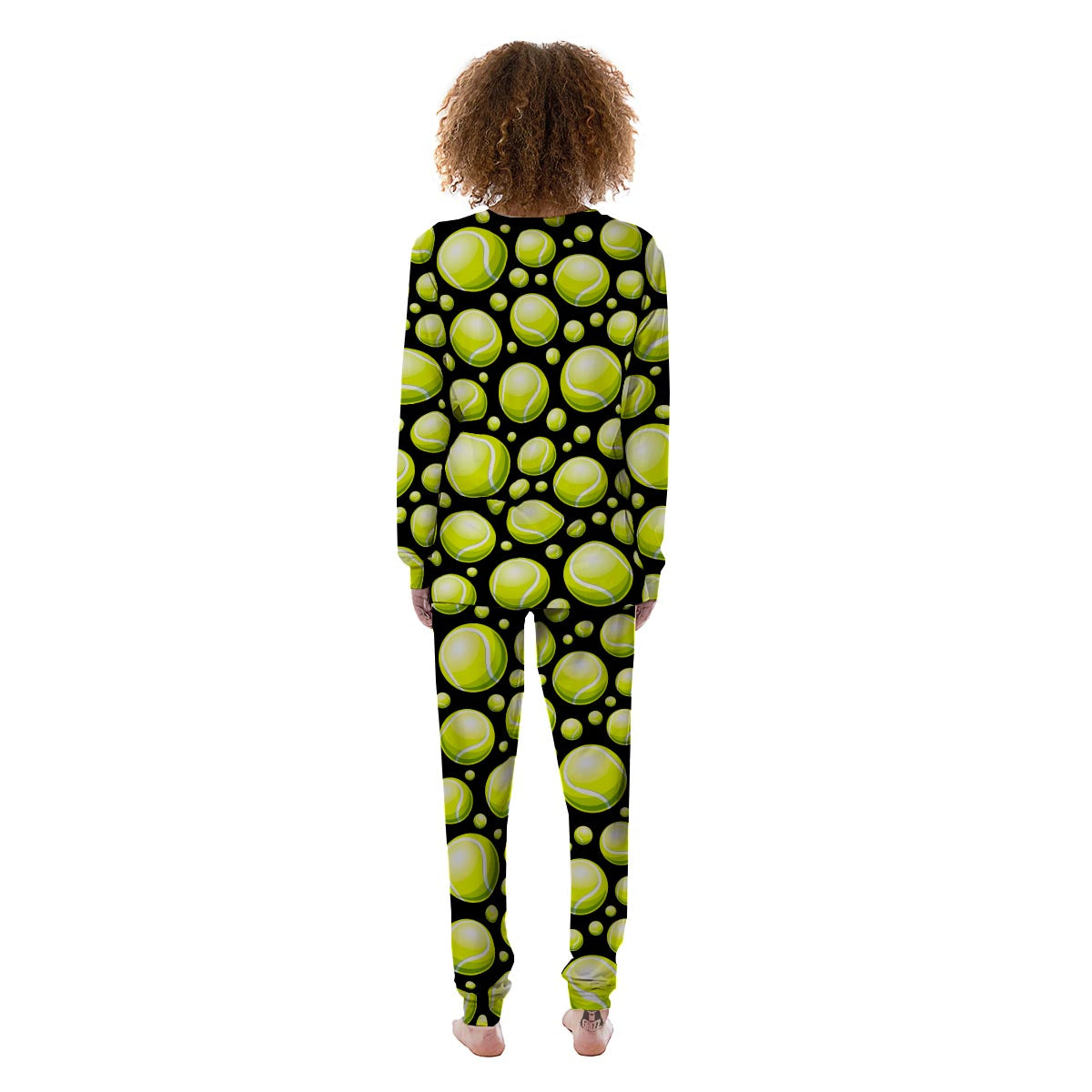 Tennis Balls Print Pattern Women's Pajamas-grizzshop