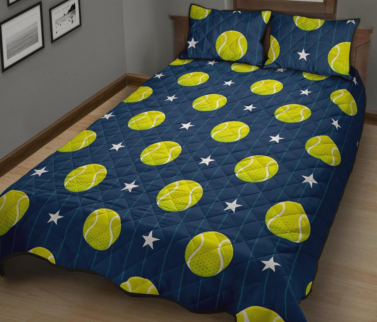 Tennis Pattern Print Bed Set Quilt-grizzshop