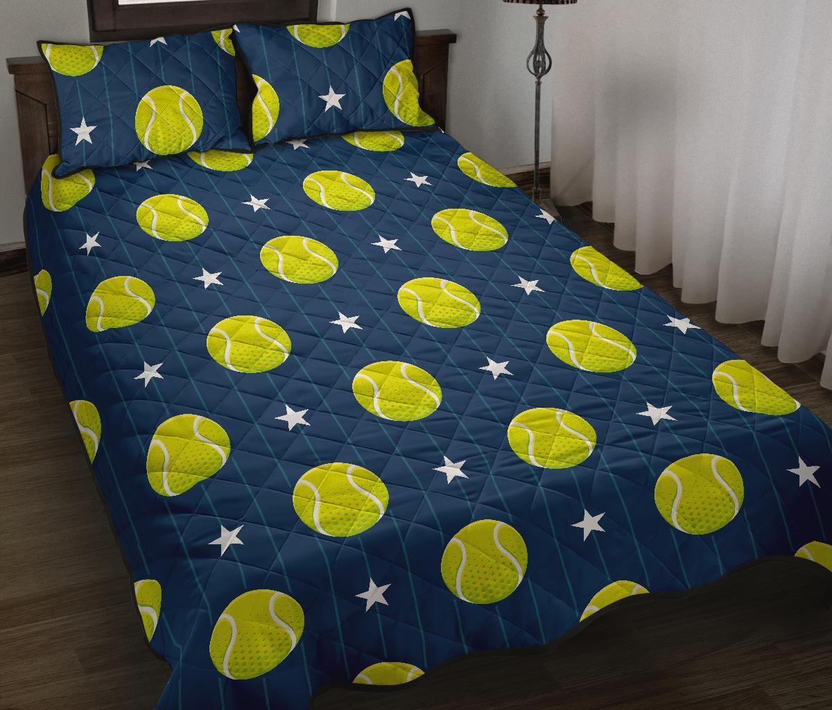 Tennis Pattern Print Bed Set Quilt-grizzshop
