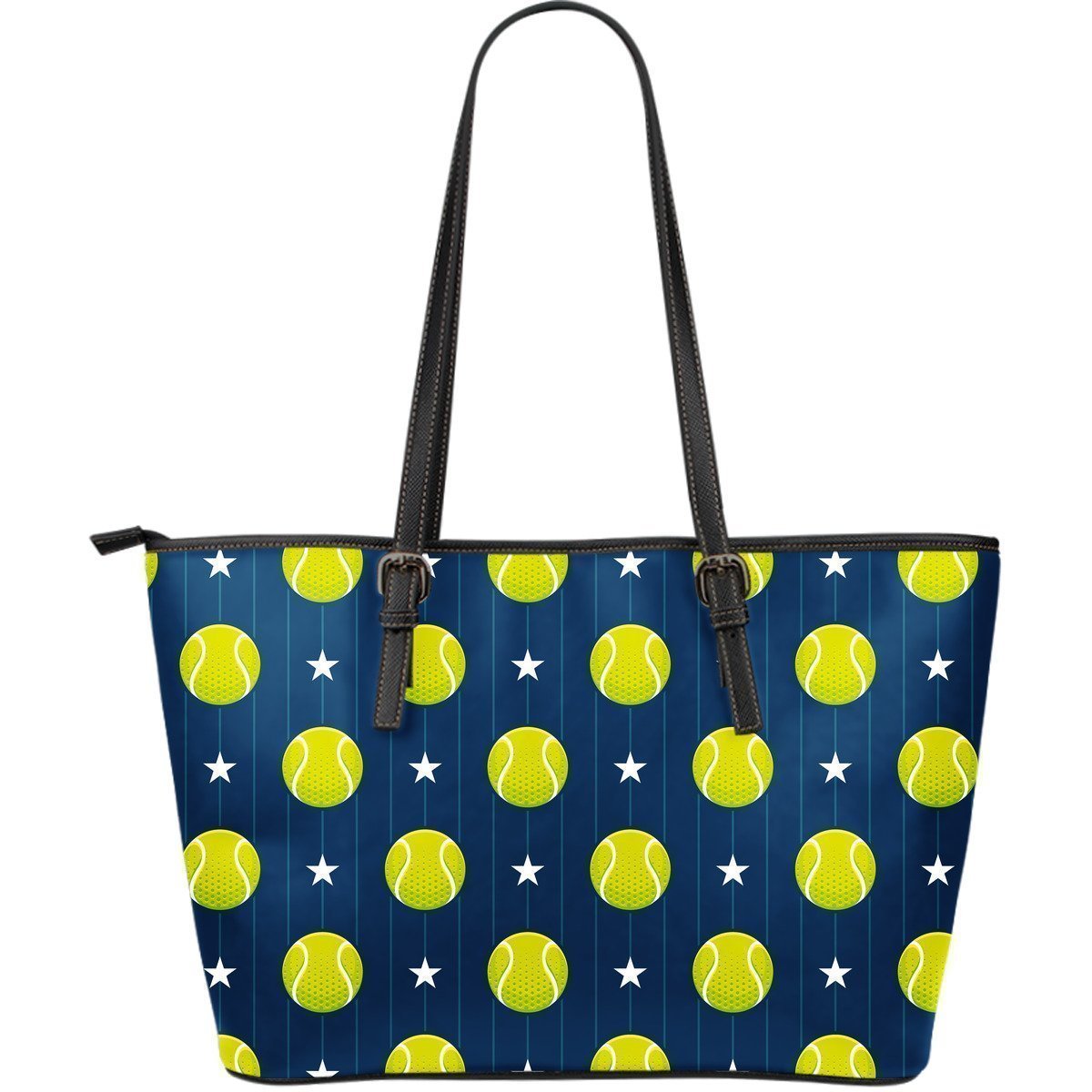 Tennis Pattern Print Leather Tote Bag-grizzshop