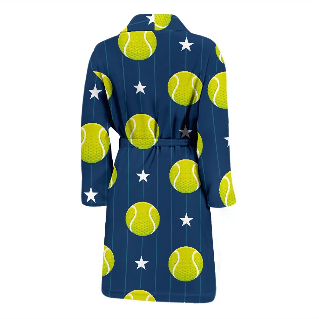 Tennis Pattern Print Men Long Robe-grizzshop