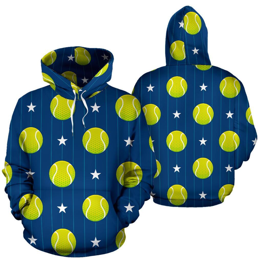 Tennis Pattern Print Men Women Pullover Hoodie-grizzshop