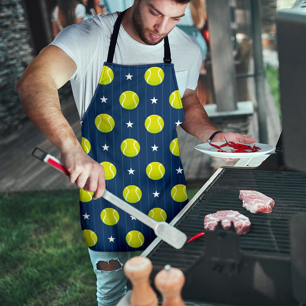 Tennis Pattern Print Men's Apron-grizzshop