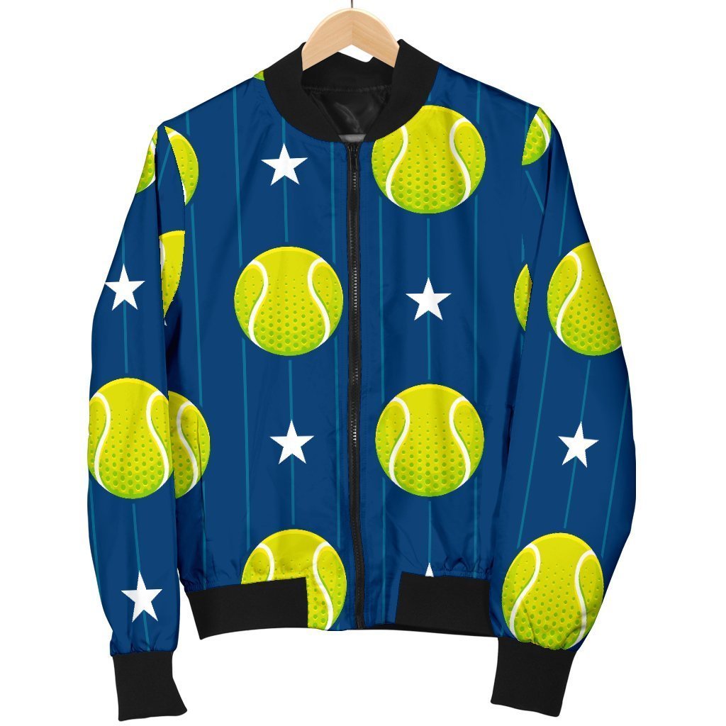 Tennis Pattern Print Men's Bomber Jacket-grizzshop