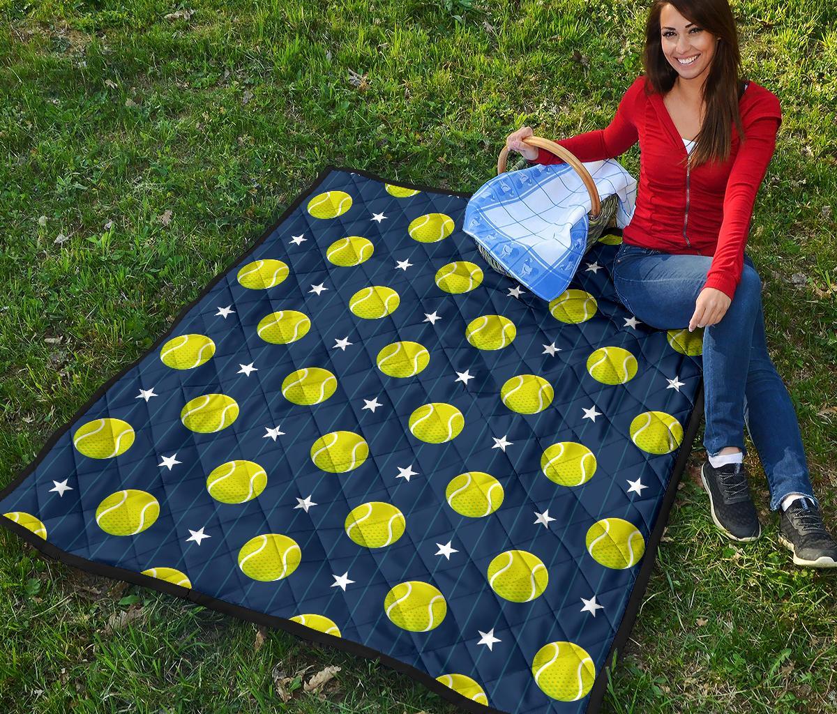 Tennis Pattern Print Quilt-grizzshop