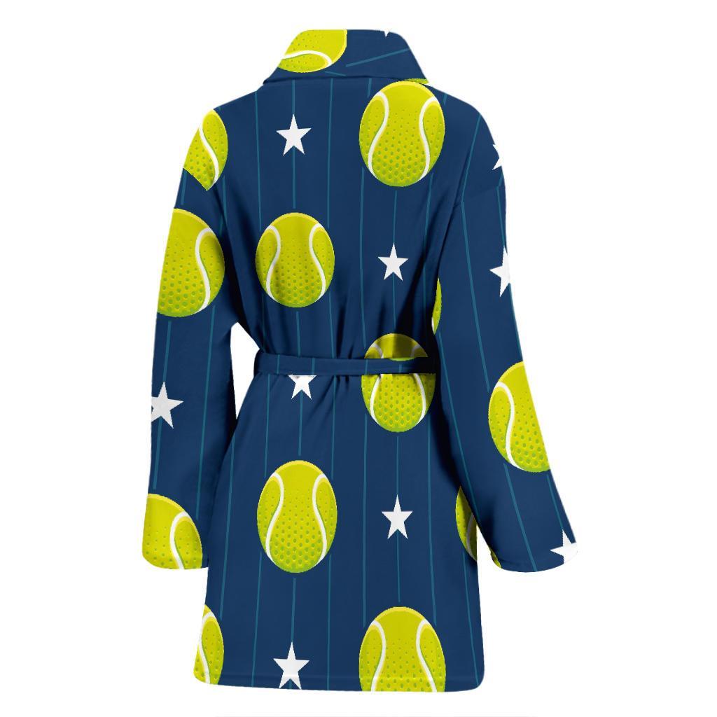 Tennis Pattern Print Women Long Robe-grizzshop