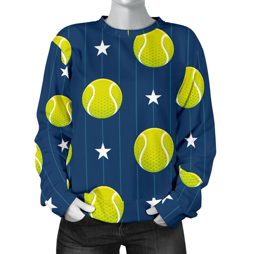 Tennis Pattern Print Women's Sweatshirt-grizzshop