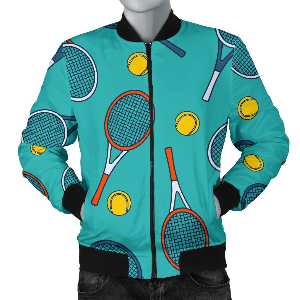 Tennis Print Pattern Men's Bomber Jacket-grizzshop