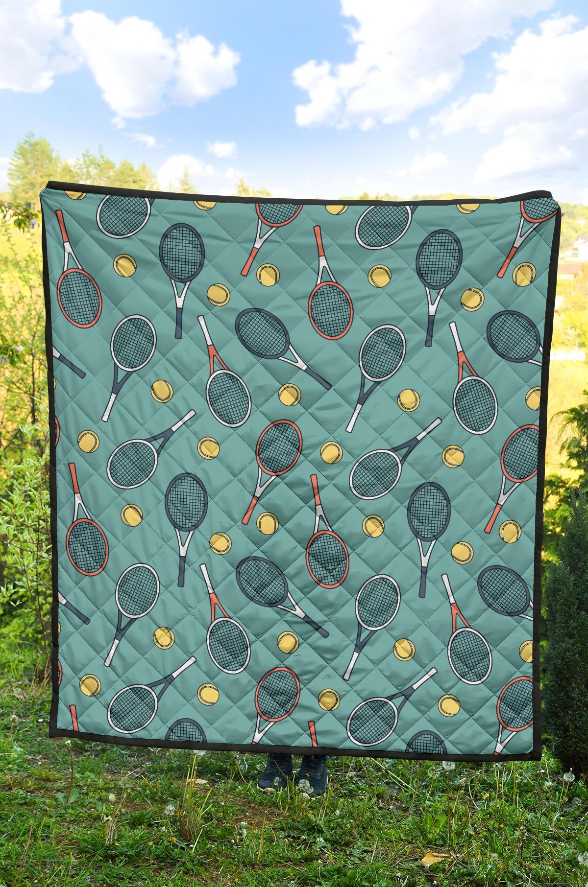 Tennis Print Pattern Quilt-grizzshop