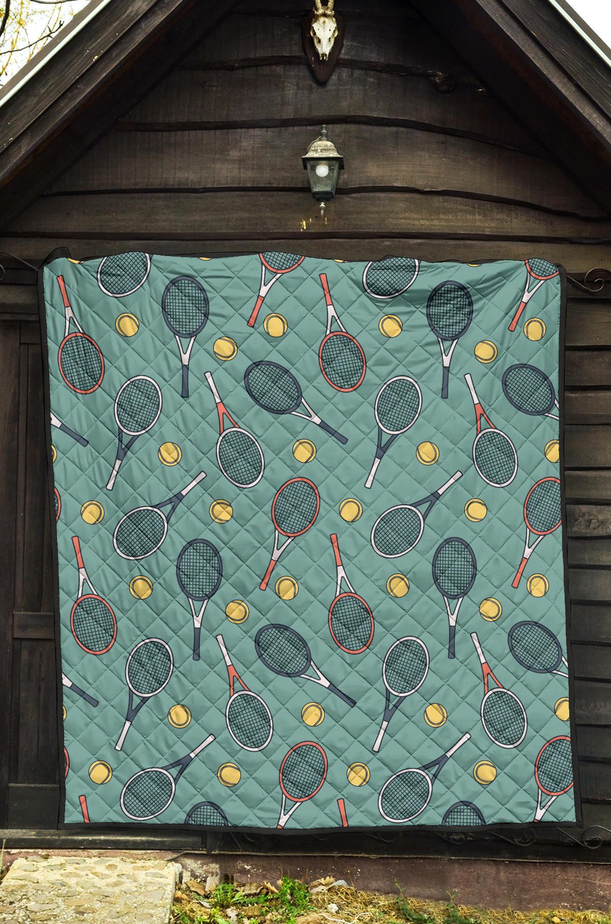 Tennis Print Pattern Quilt-grizzshop