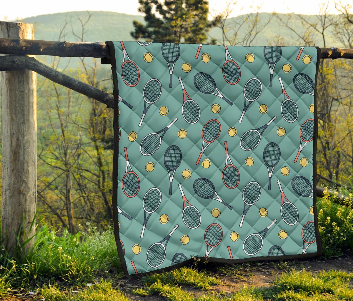 Tennis Print Pattern Quilt-grizzshop