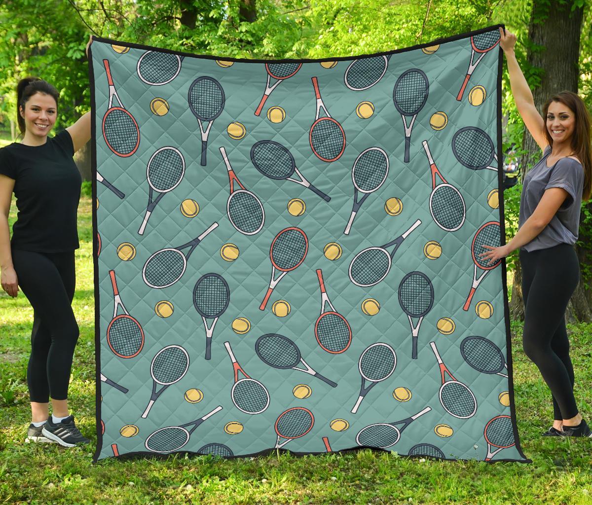 Tennis Print Pattern Quilt-grizzshop