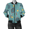 Tennis Print Pattern Women Casual Bomber Jacket-grizzshop