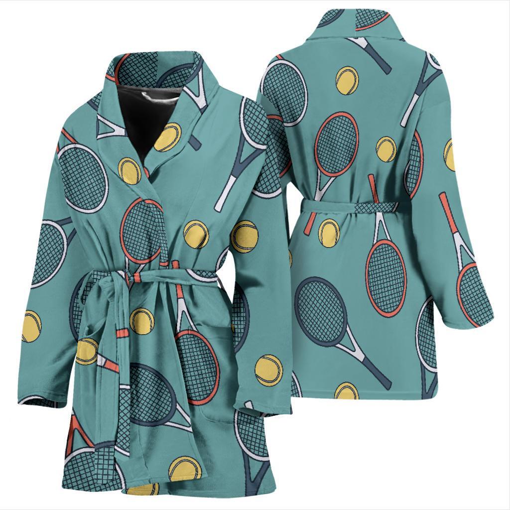 Tennis Print Pattern Women Long Robe-grizzshop