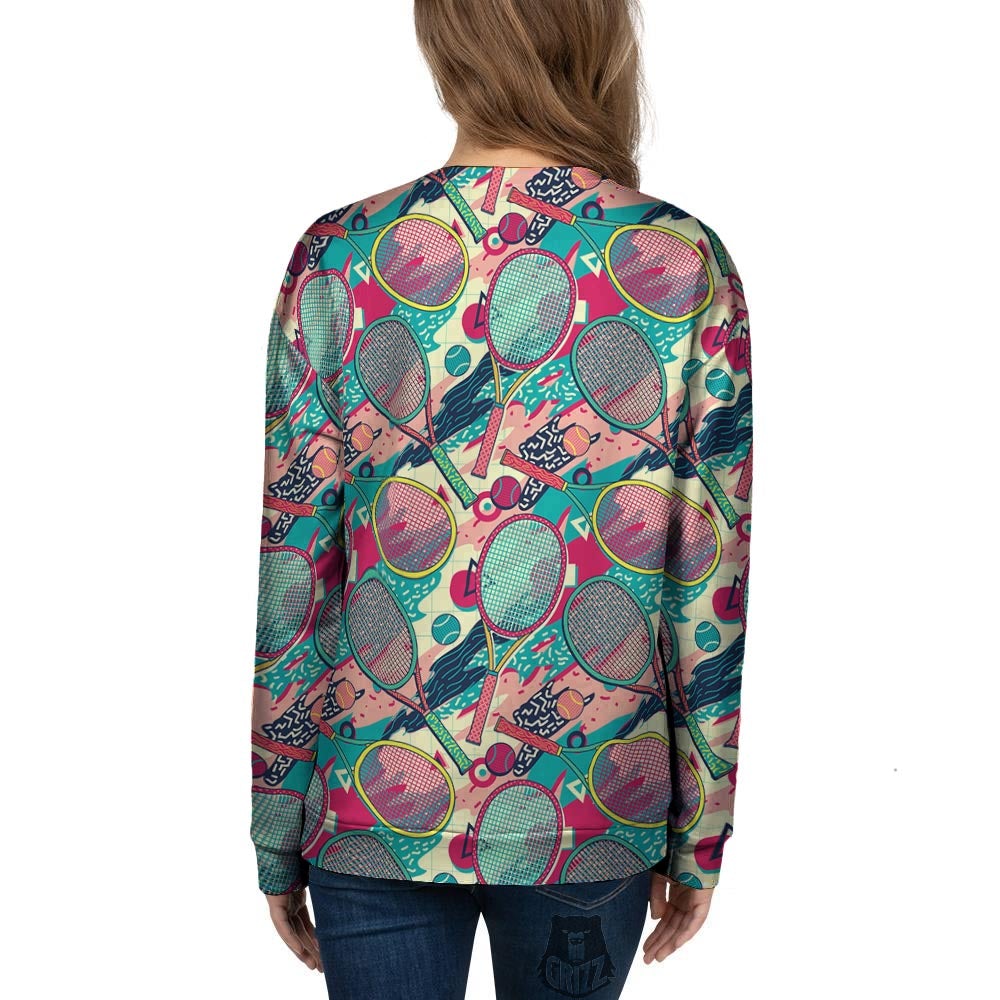 Tennis Retro Print Pattern Women's Sweatshirt-grizzshop