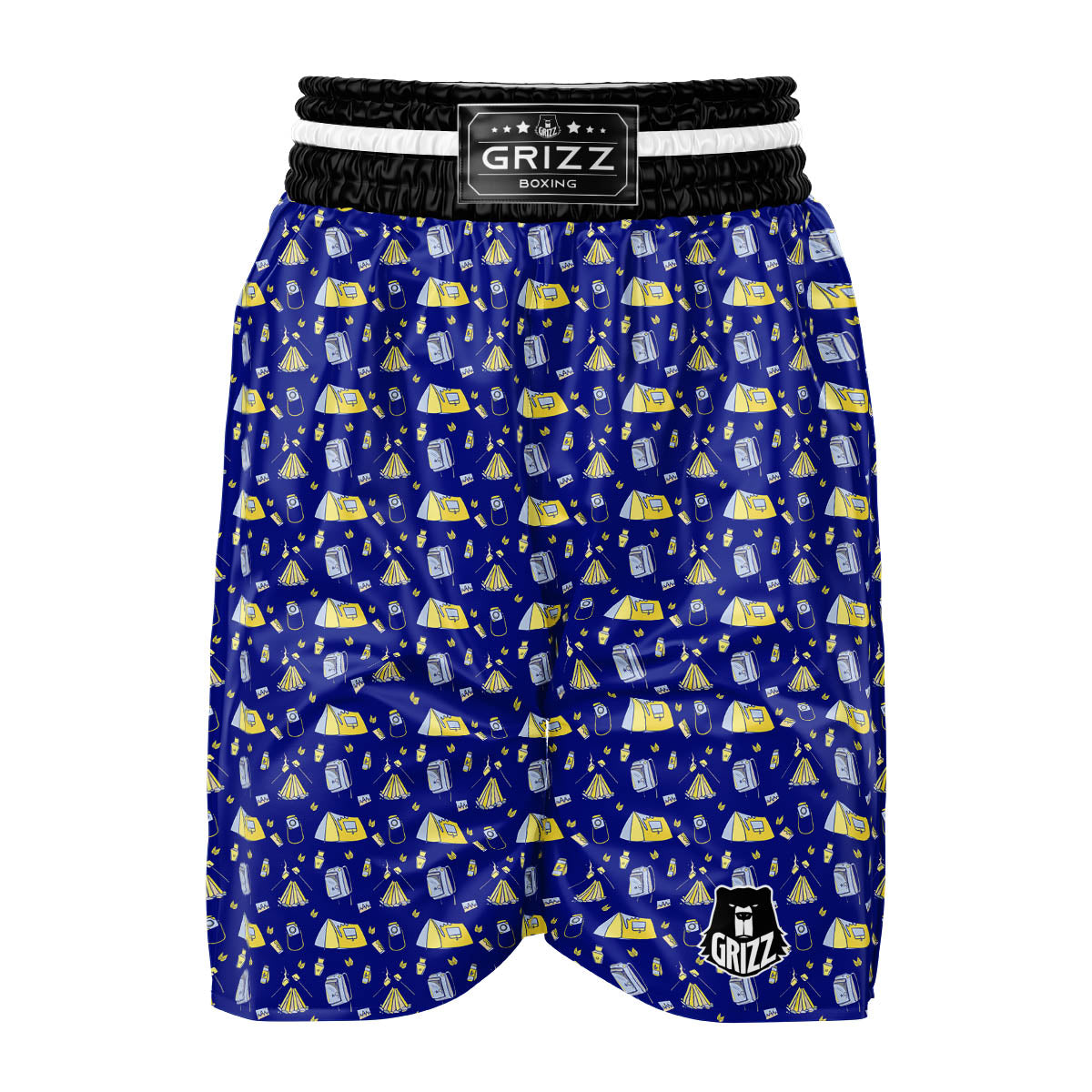 Tent Camping Print Pattern Boxing Shorts-grizzshop