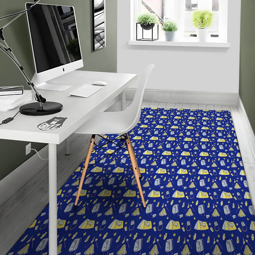 Tent Camping Print Pattern Floor Mat-grizzshop