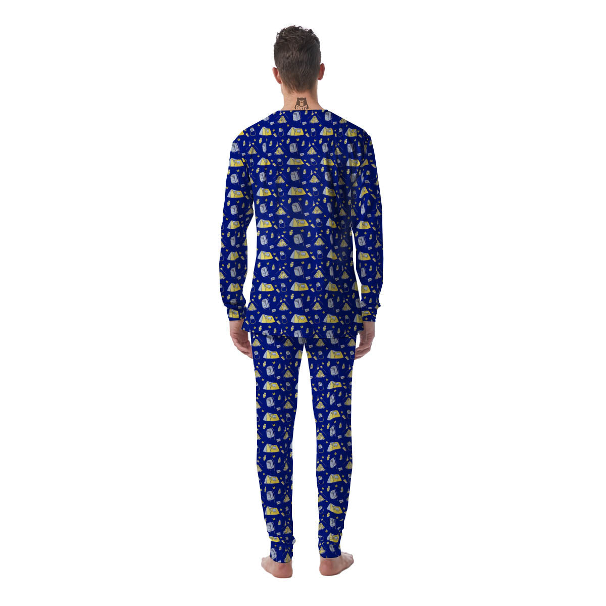 Tent Camping Print Pattern Men's Pajamas-grizzshop