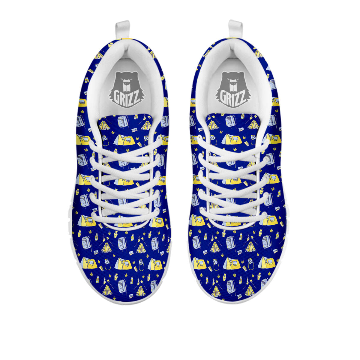 Tent Camping Print Pattern White Sneaker-grizzshop
