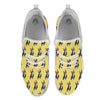 Terrier Boston Yellow Print Pattern White Athletic Shoes-grizzshop