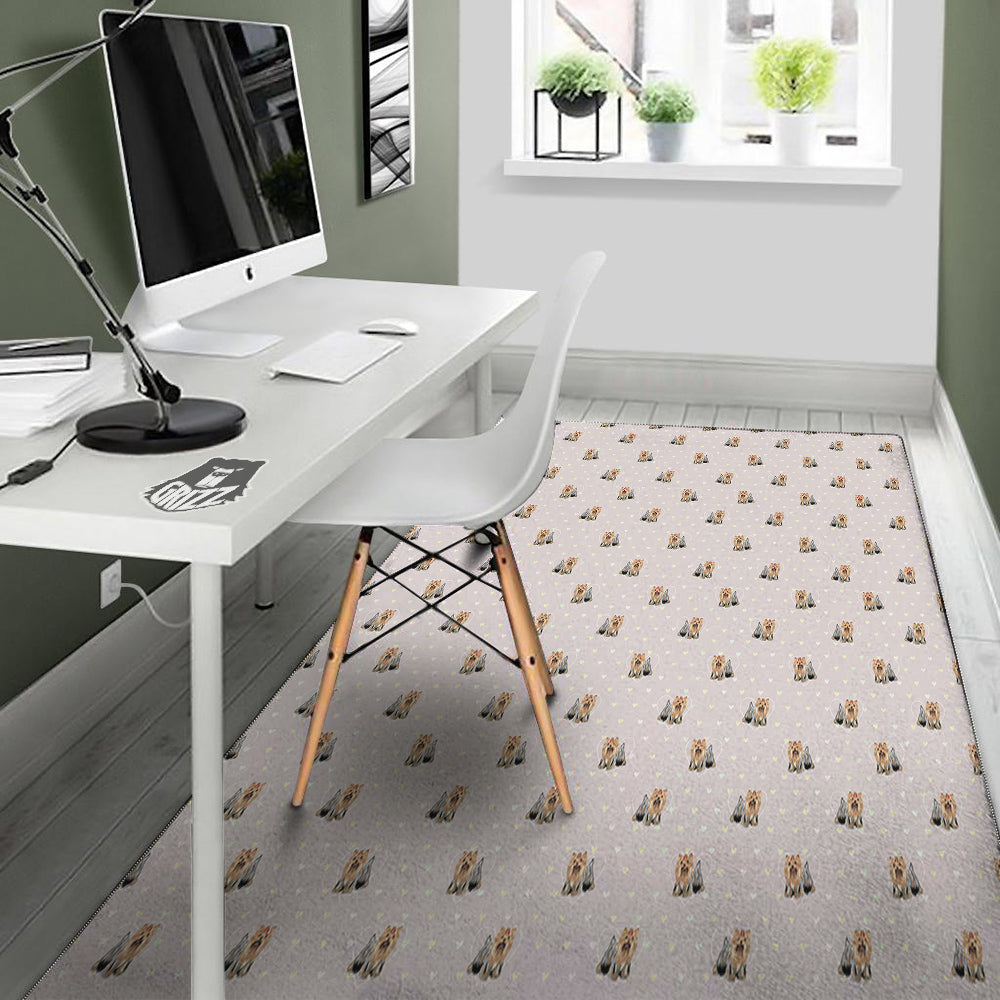 Terrier Yorkshire Cute Print Pattern Floor Mat-grizzshop