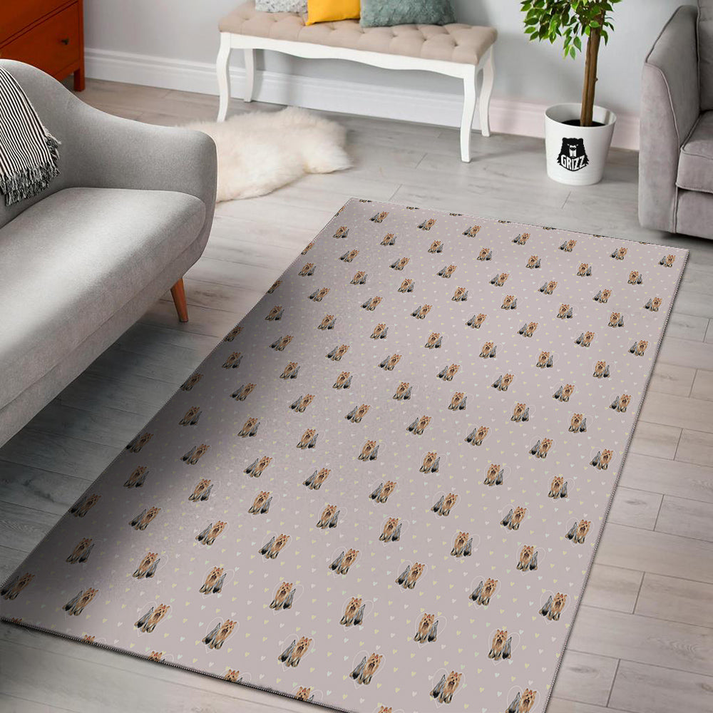 Terrier Yorkshire Cute Print Pattern Floor Mat-grizzshop