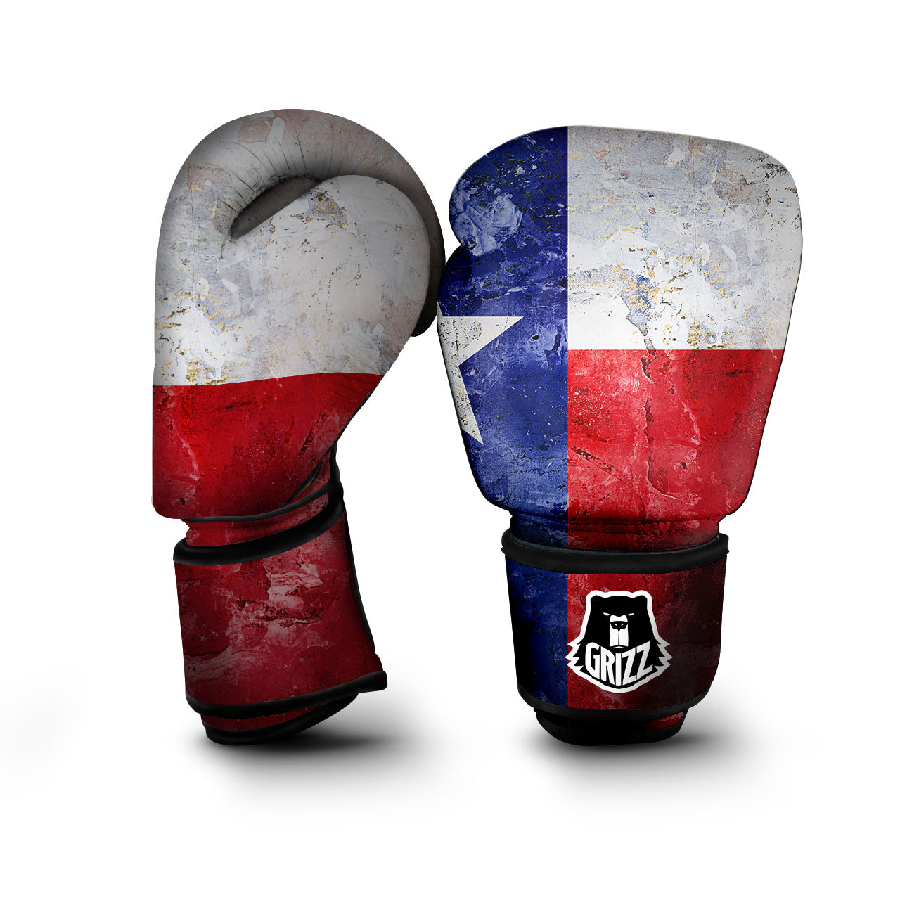 Texas Flag Grunge Print Boxing Gloves-grizzshop