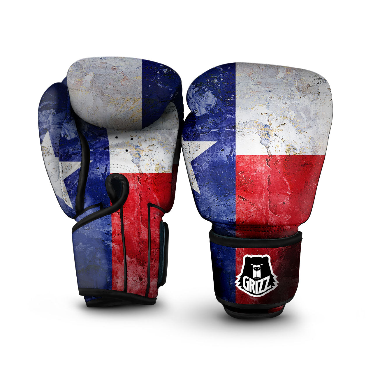 Texas Flag Grunge Print Boxing Gloves-grizzshop