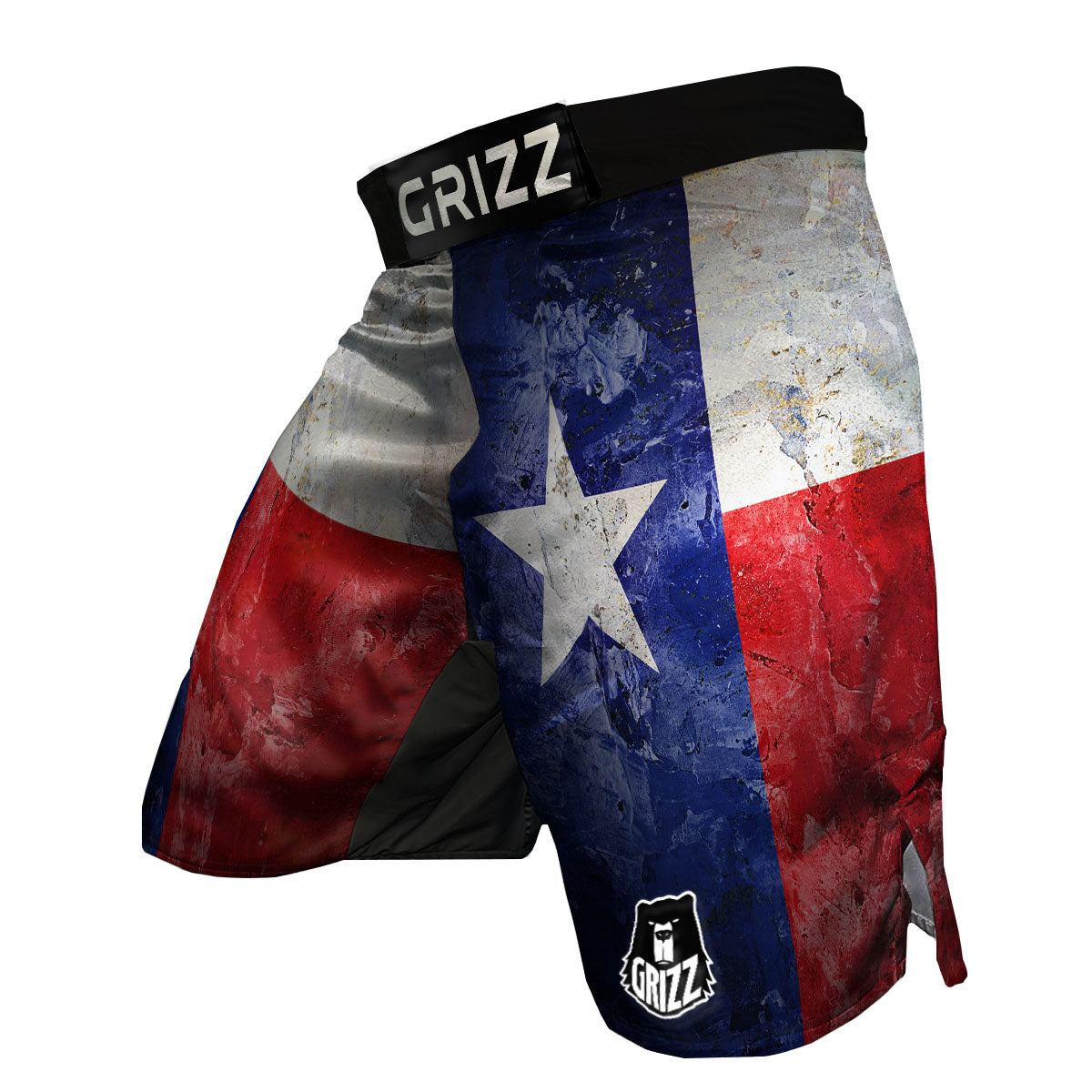 Texas Flag Grunge Print MMA Shorts-grizzshop