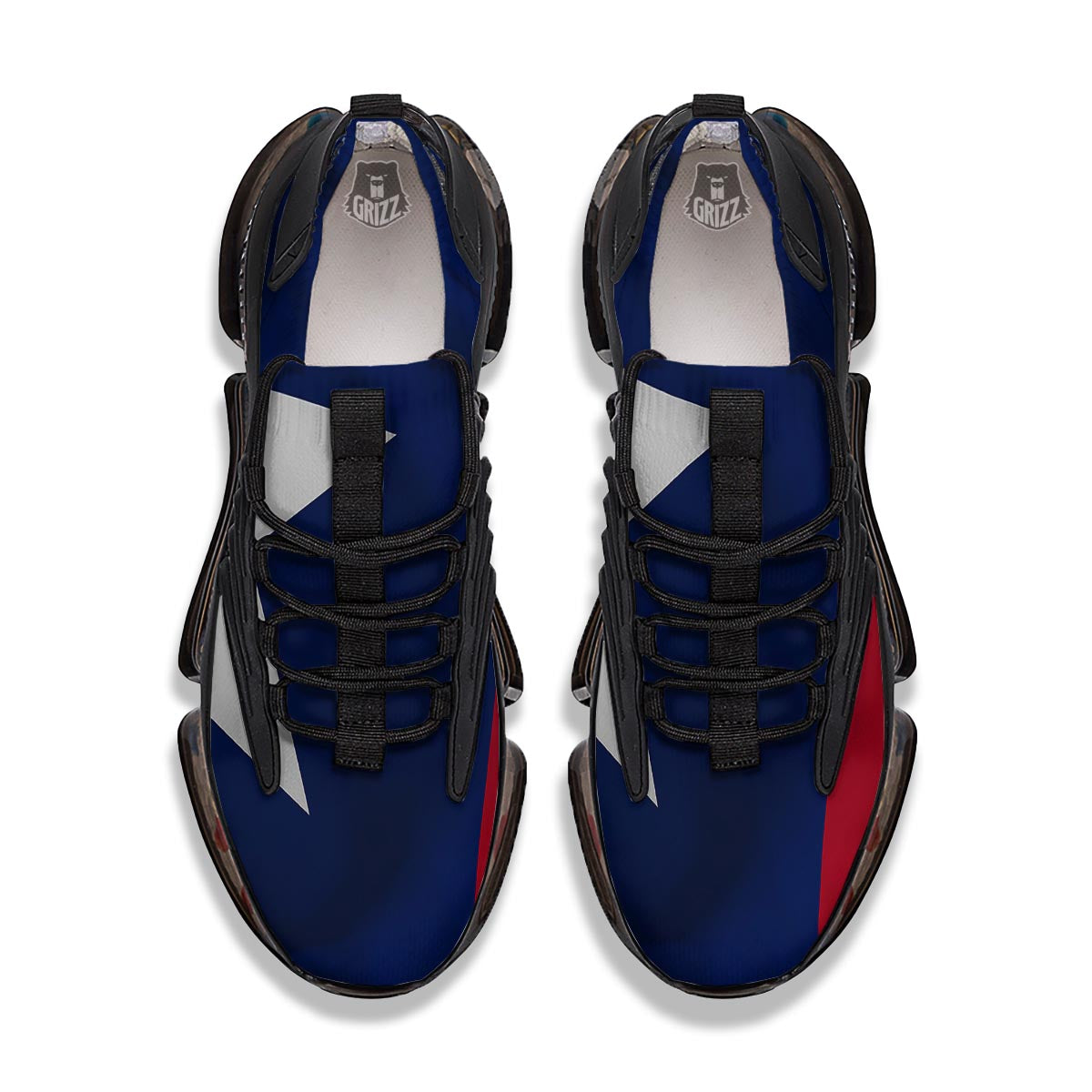 Texas Flag Print Black Gym Shoes-grizzshop