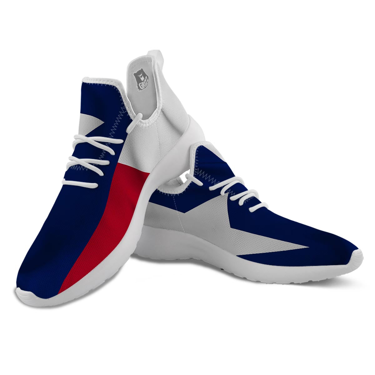 Texas Flag Print White Athletic Shoes-grizzshop