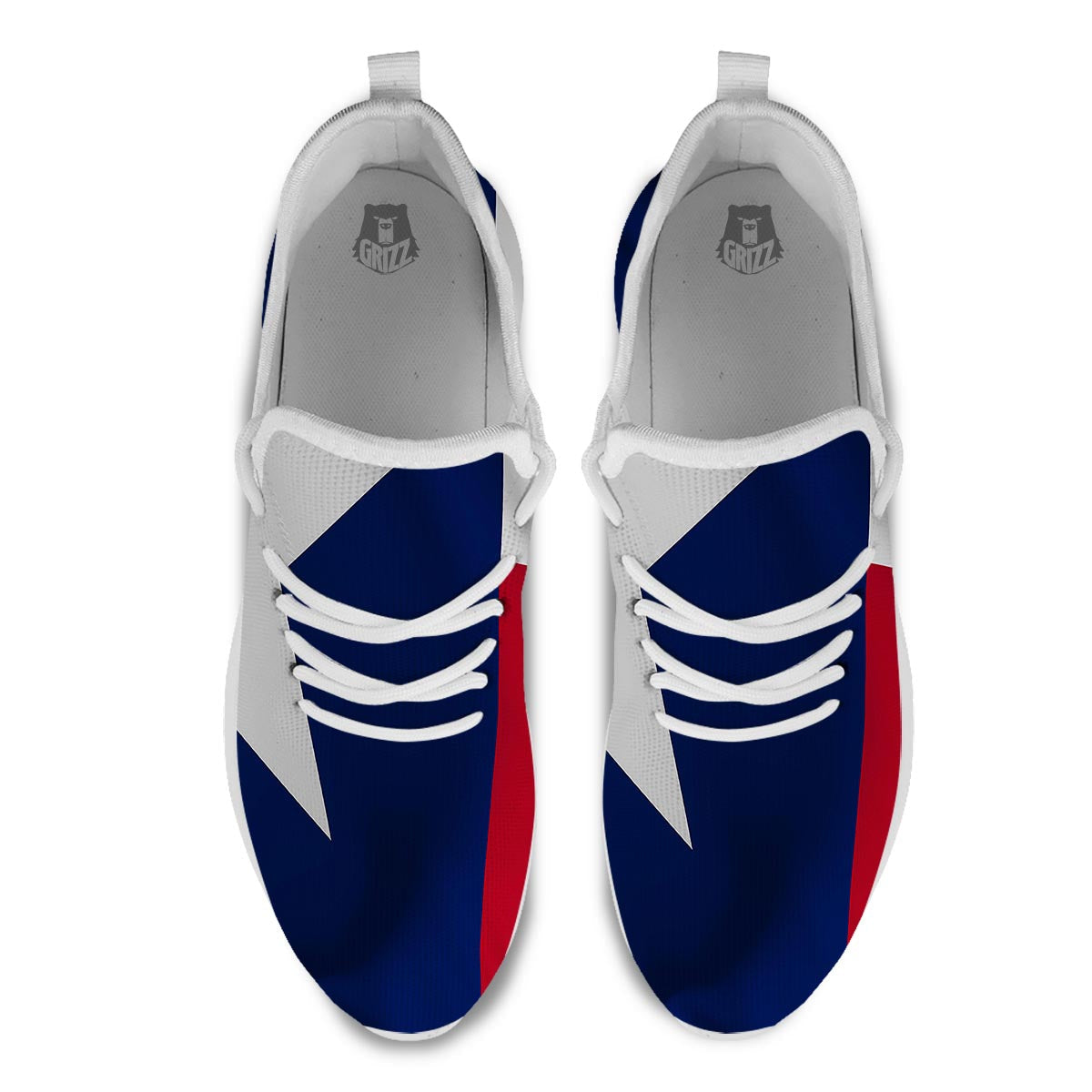 Texas Flag Print White Athletic Shoes-grizzshop