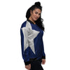 Texas Flag Print Women's Bomber Jacket-grizzshop