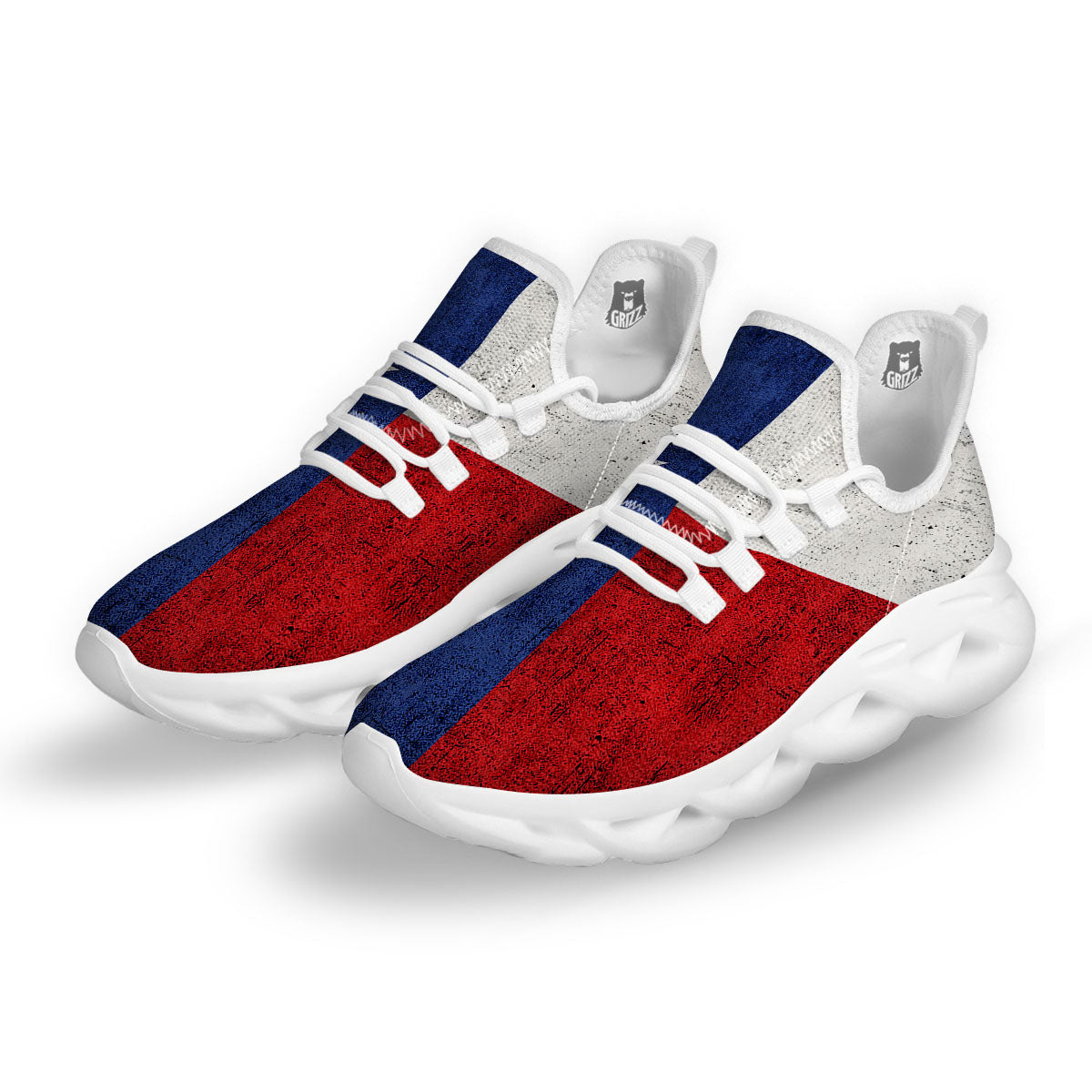 Texas Flag Vintage Print White Running Shoes-grizzshop