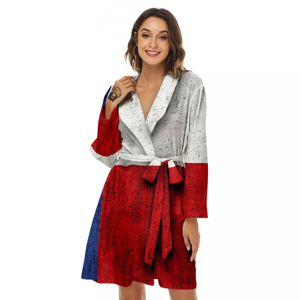 Texas Flag Vintage Print Women's Robe-grizzshop